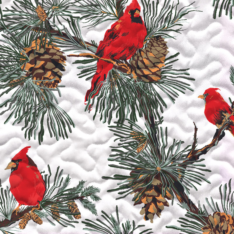 The Holiday Aisle® Jaell Holiday Cardinal Reversible Bedding Quilt Set
